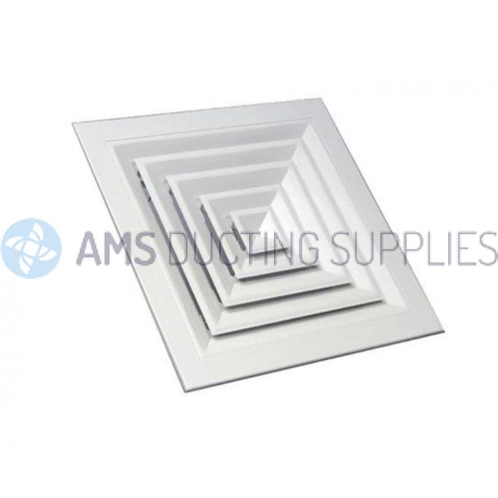 4 Way Ceiling Diffuser 370x370, Neck Size 225x225