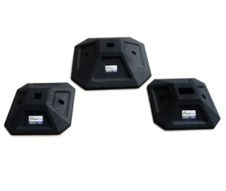 Quickfoot Square Rubber Support Foot, Single Channel 350mm x 350mm x 100mm High