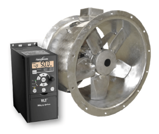 Flakt Woods Long Case Mounted Axial Fan 500mm MaXFan Compac c/w 230v Inverter 3 Phase Motor